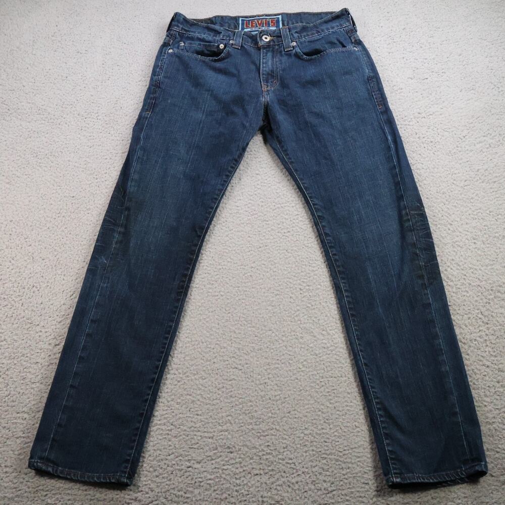 VINTAGE Levis Jeans Mens 32x30 Blue Skinny 511 Straight Stretch American Denim